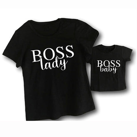 Boss t-shirt for mommy and baby