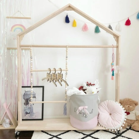 Nordic Wooden Bead Clothes Hanger – Cozy Nursery