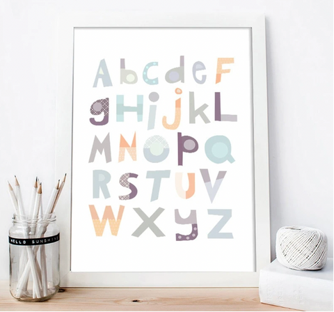 abc poster nursery wall art