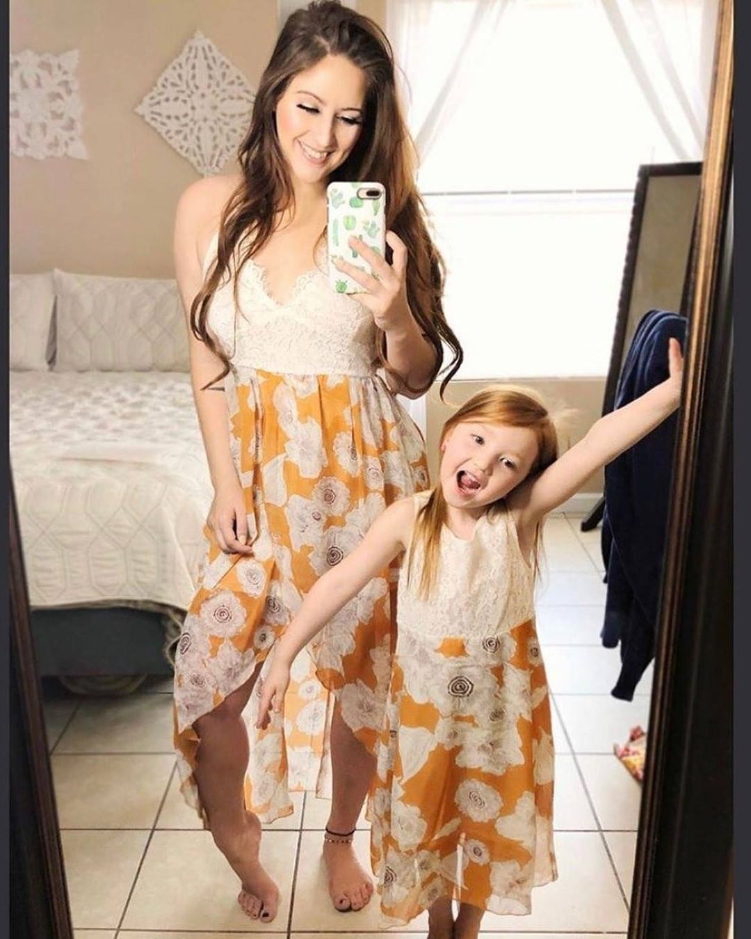 Matching Lace Floral Dress