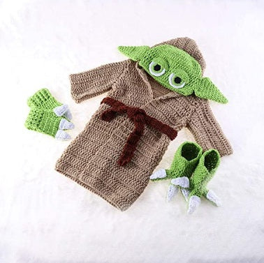 Baby Yoda Knitted Costume Handmade – Cozy Nursery