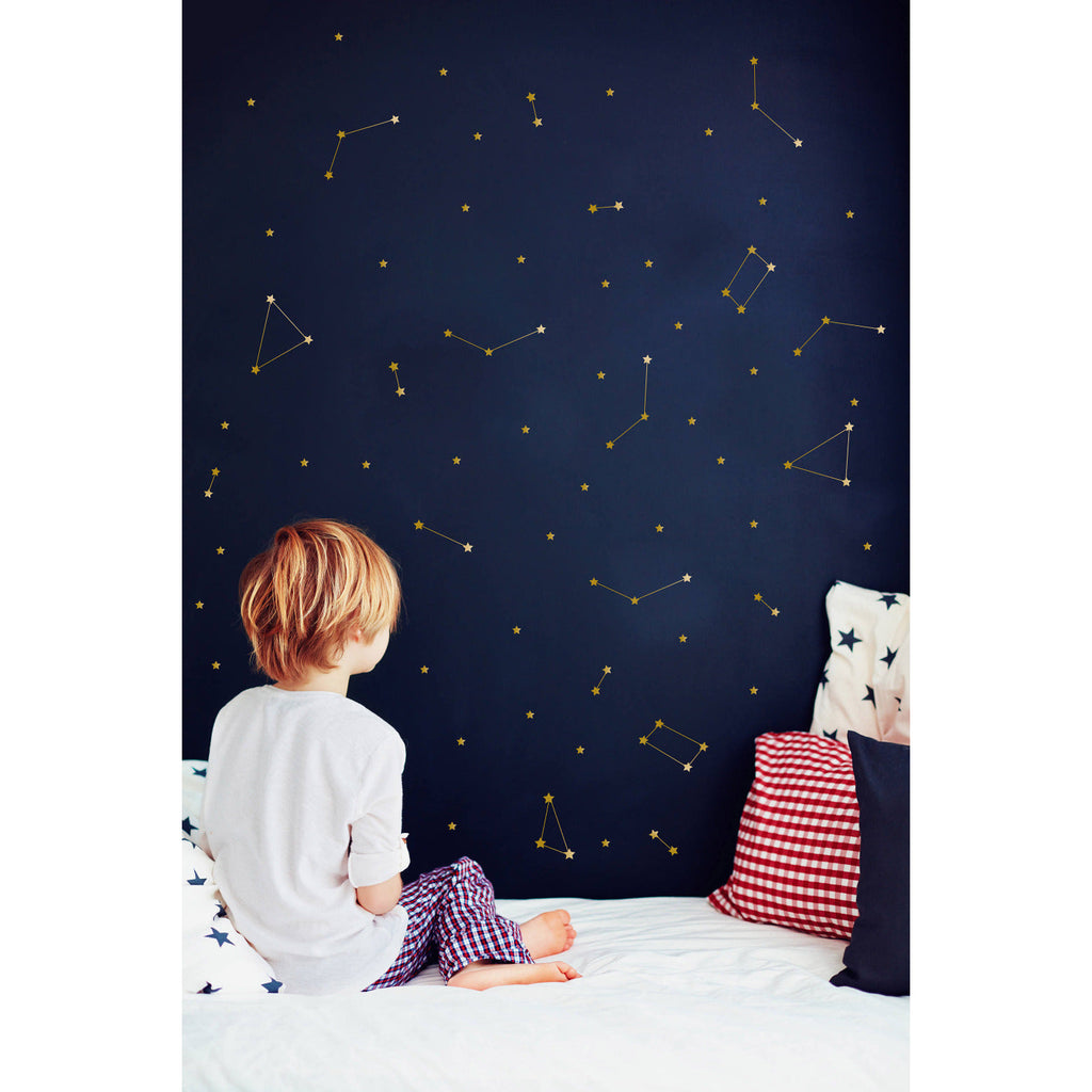 Gold Constellation Wall Decal Cozy Nursery - bunny girls nursery wallpaper decal roblox