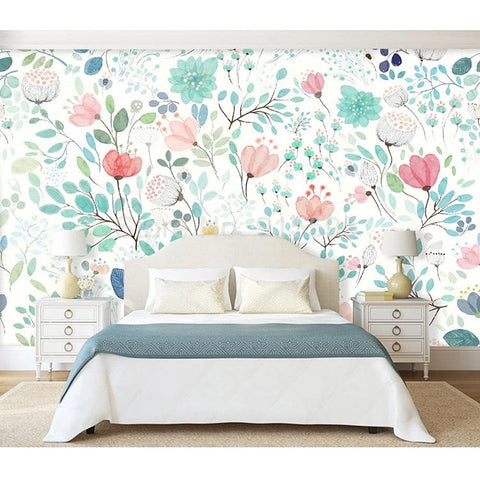 Botanical Tale Floral Wall Mural – Cozy Nursery