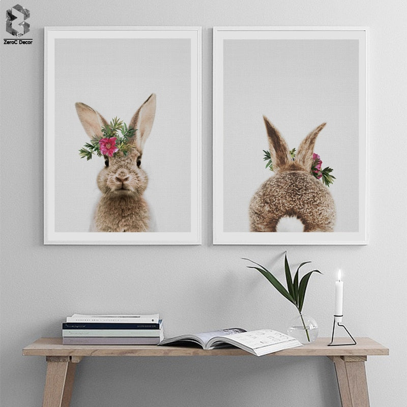 Kawaii Animal Rabbit Posters – Cozy Nursery