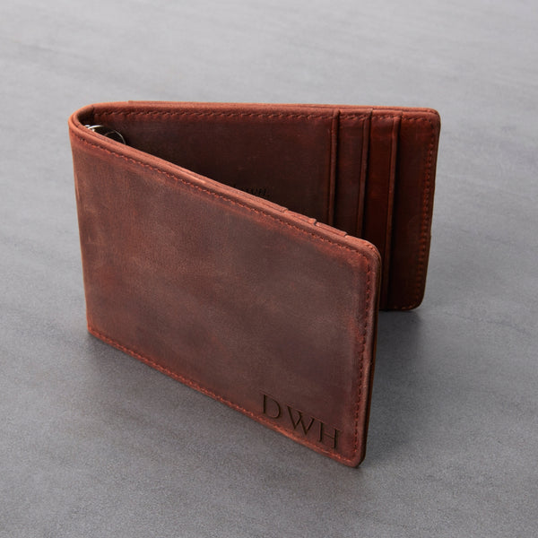 slim leather money clip