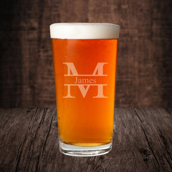 engraved pint glass 