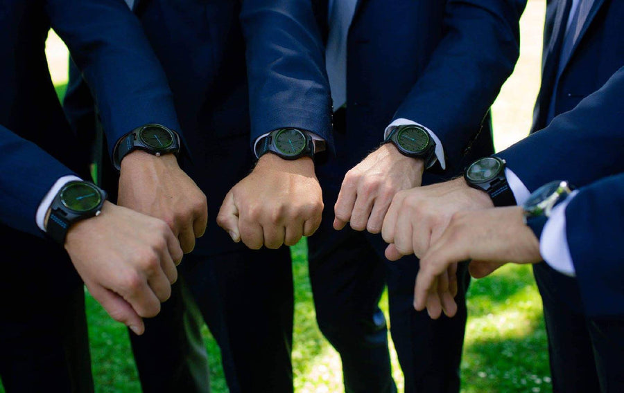 The Olive Blue | Set of 5 Groomsmen Watches Grain and Oak