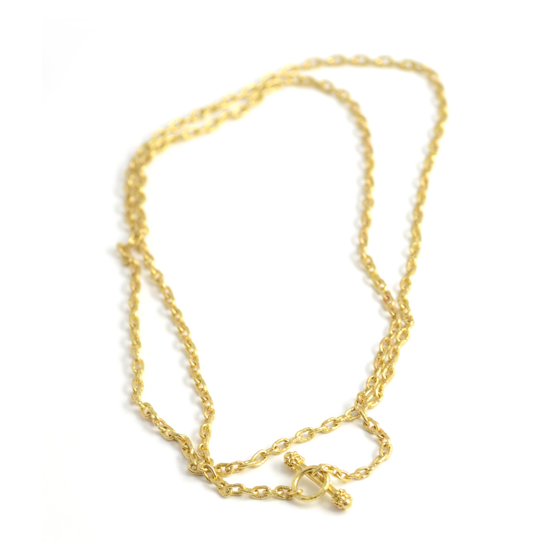 Handmade Medium Link Gold Chain 35 inch 