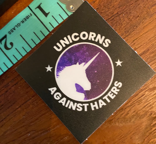Unicorns Against HATERS. 2" LAPTOP Sticker