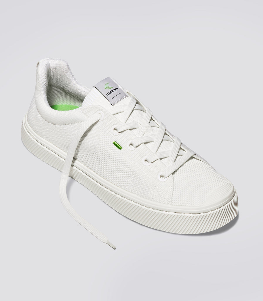 CARIUMA: Men's Low Top Knit Vegan White Sneakers | IBI Low