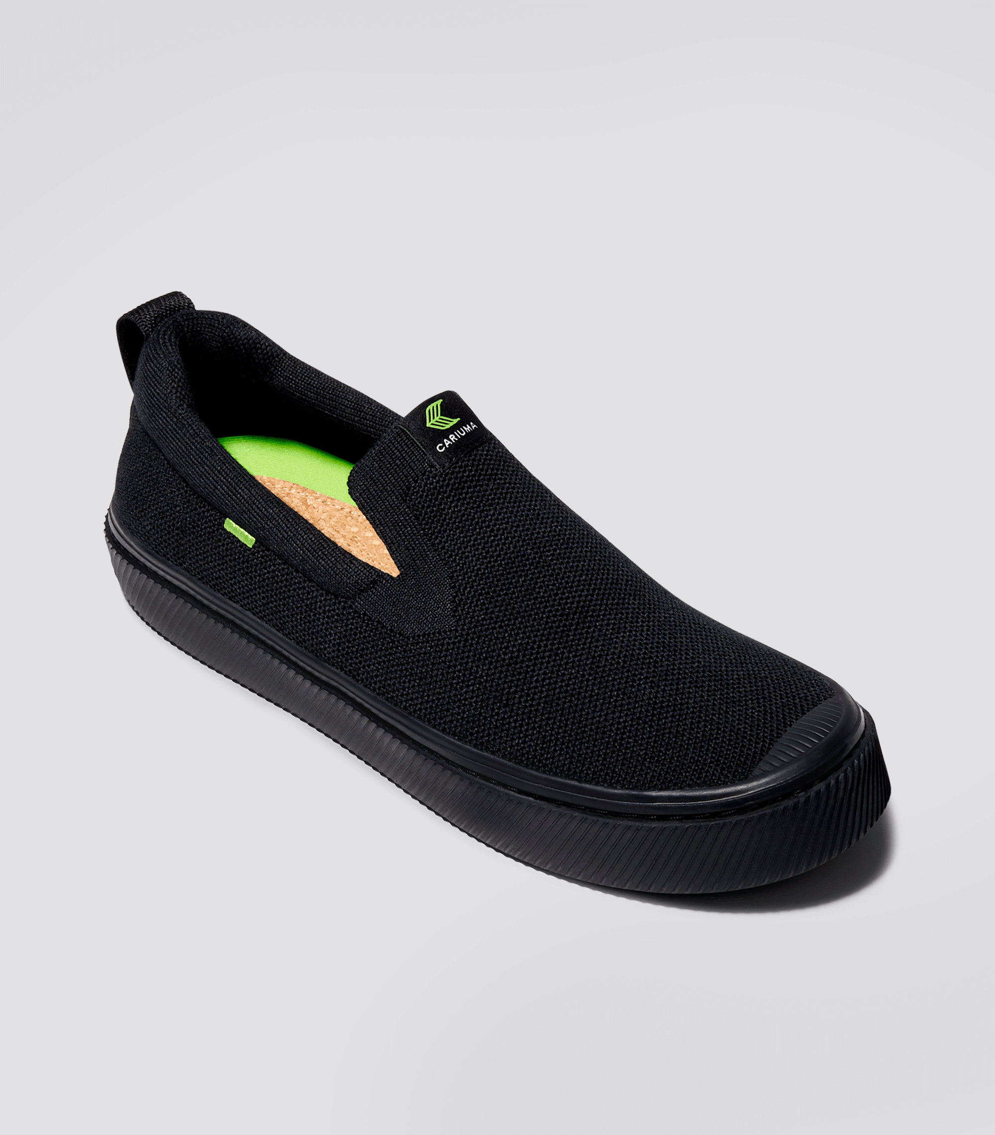 CARIUMA: Men's Knit All Black Slip-on Sneakers | IBI SLIP-ON