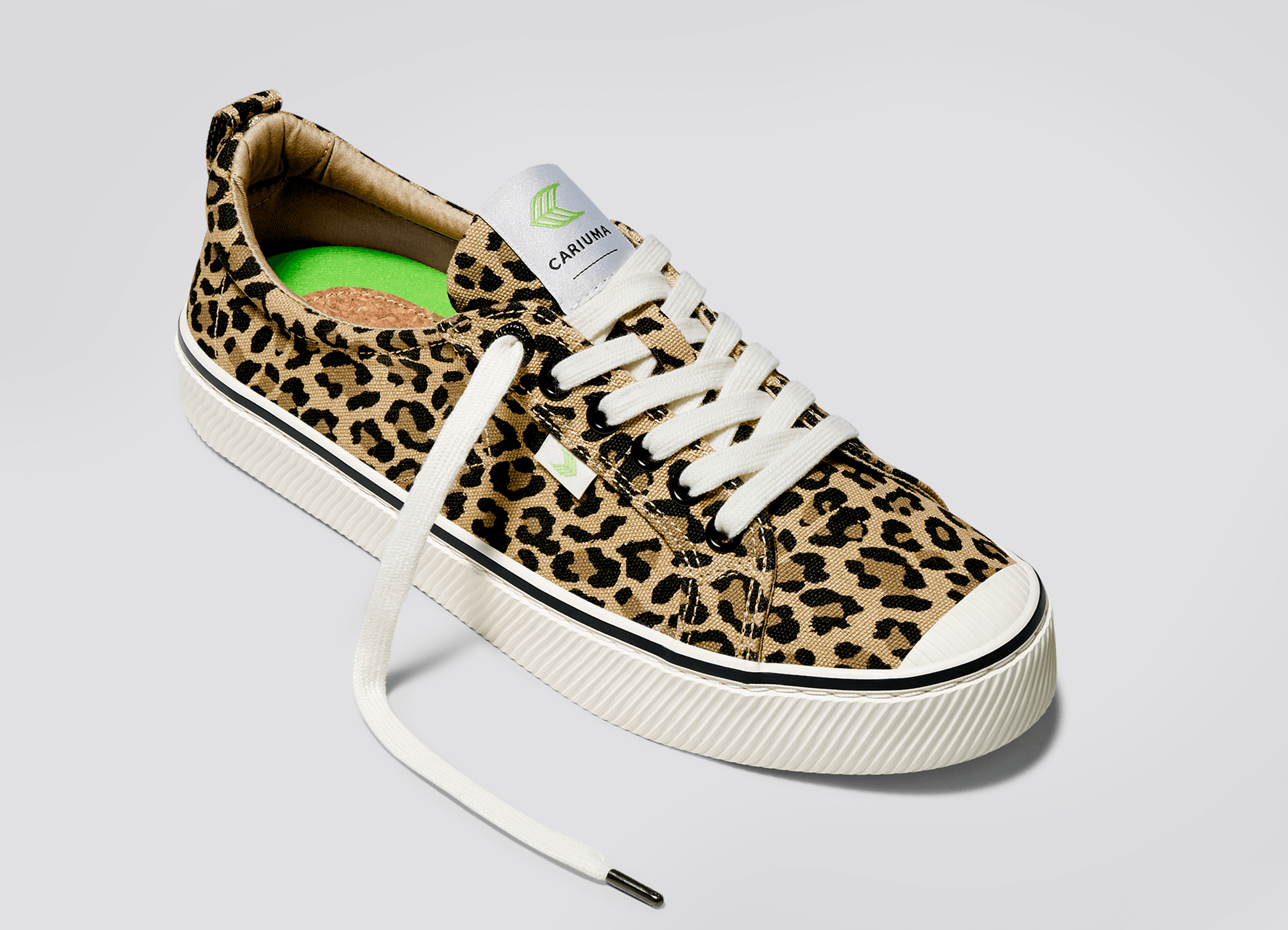 CARIUMA: Women's Low Top Canvas Leopard Sneakers | OCA Low