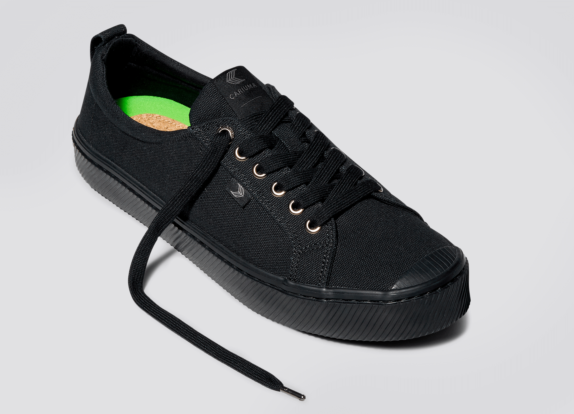 CARIUMA: Men's Low Top All Black Canvas Shoes