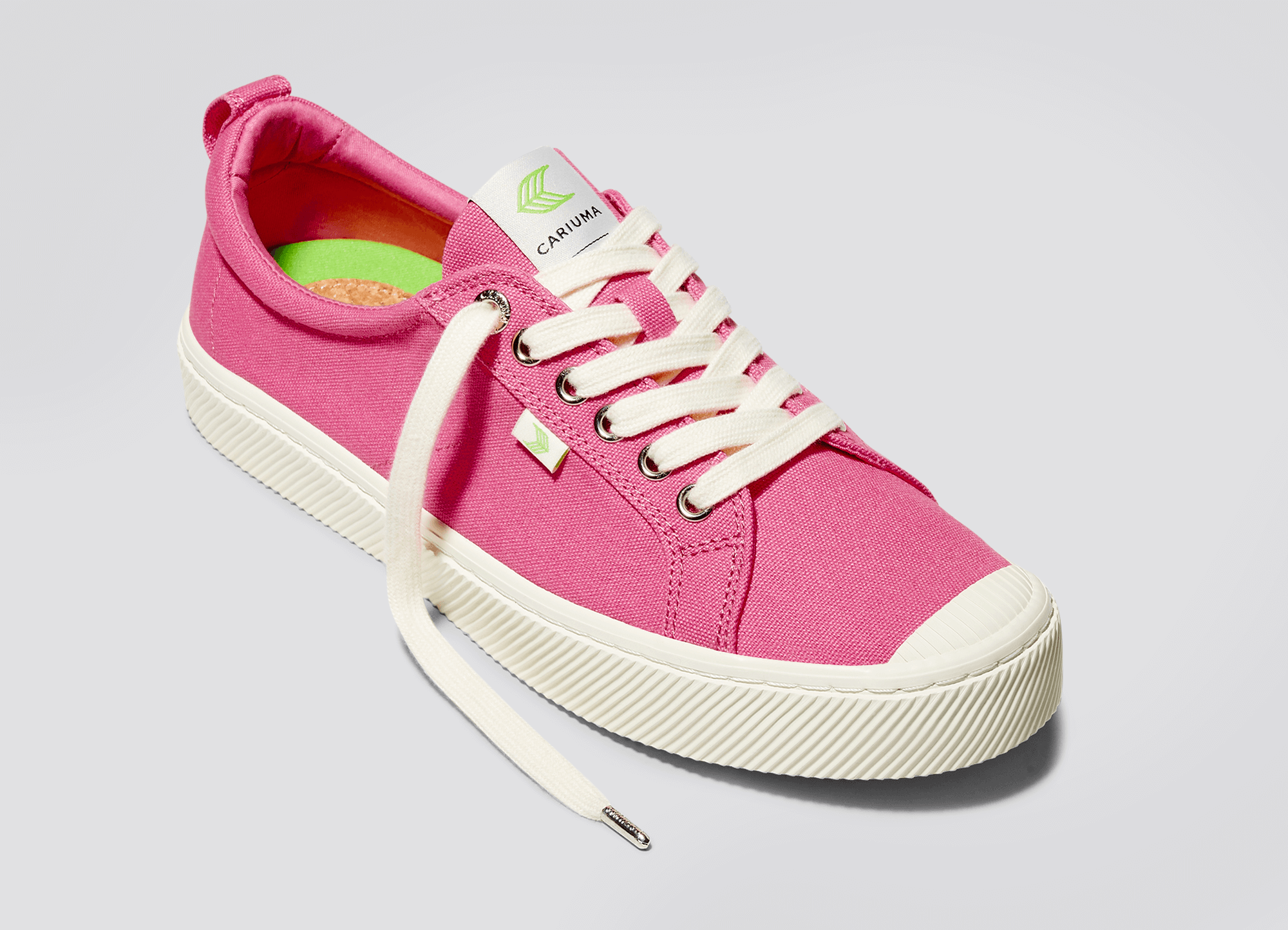 CARIUMA: Women's Low Top Lemonade Pink Canvas Sneakers | OCA