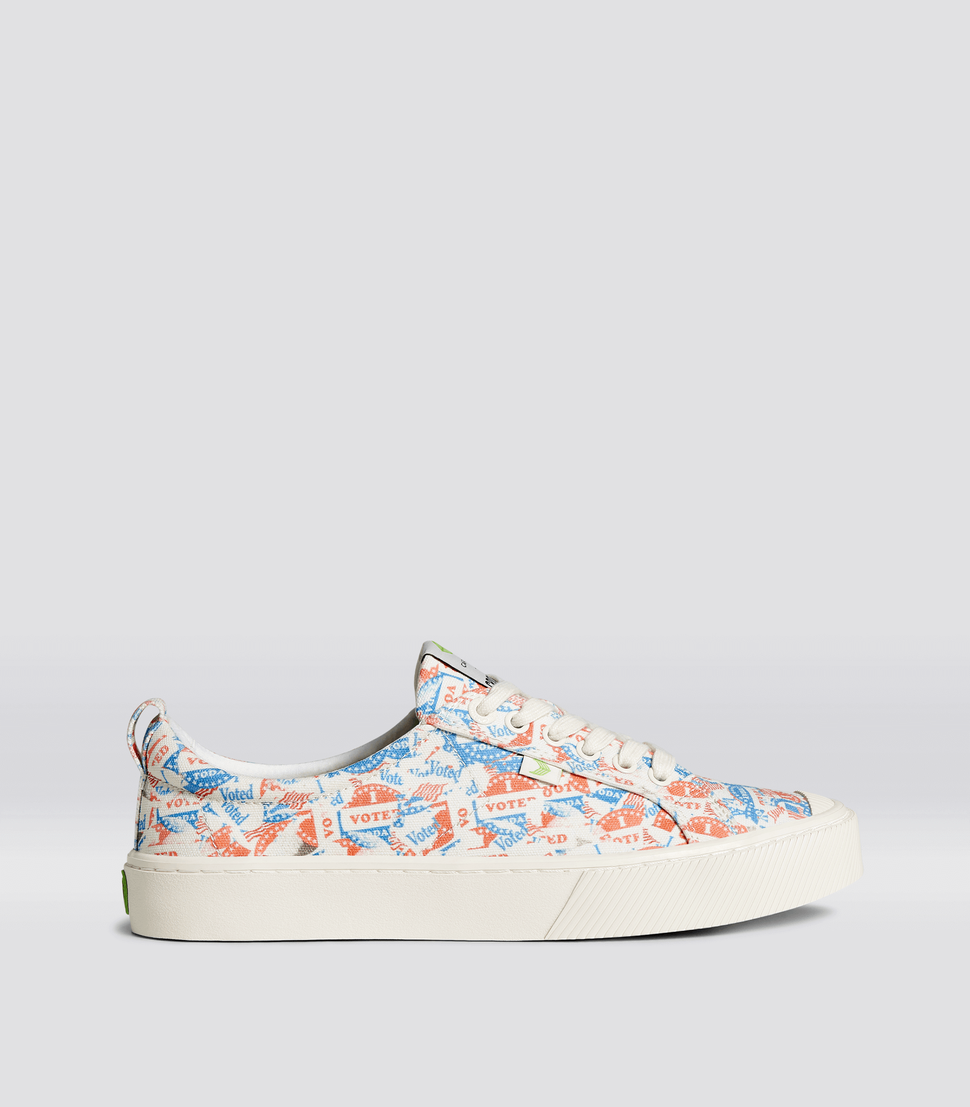 CARIUMA: Men's Canvas Low Top Off-White Sneakers