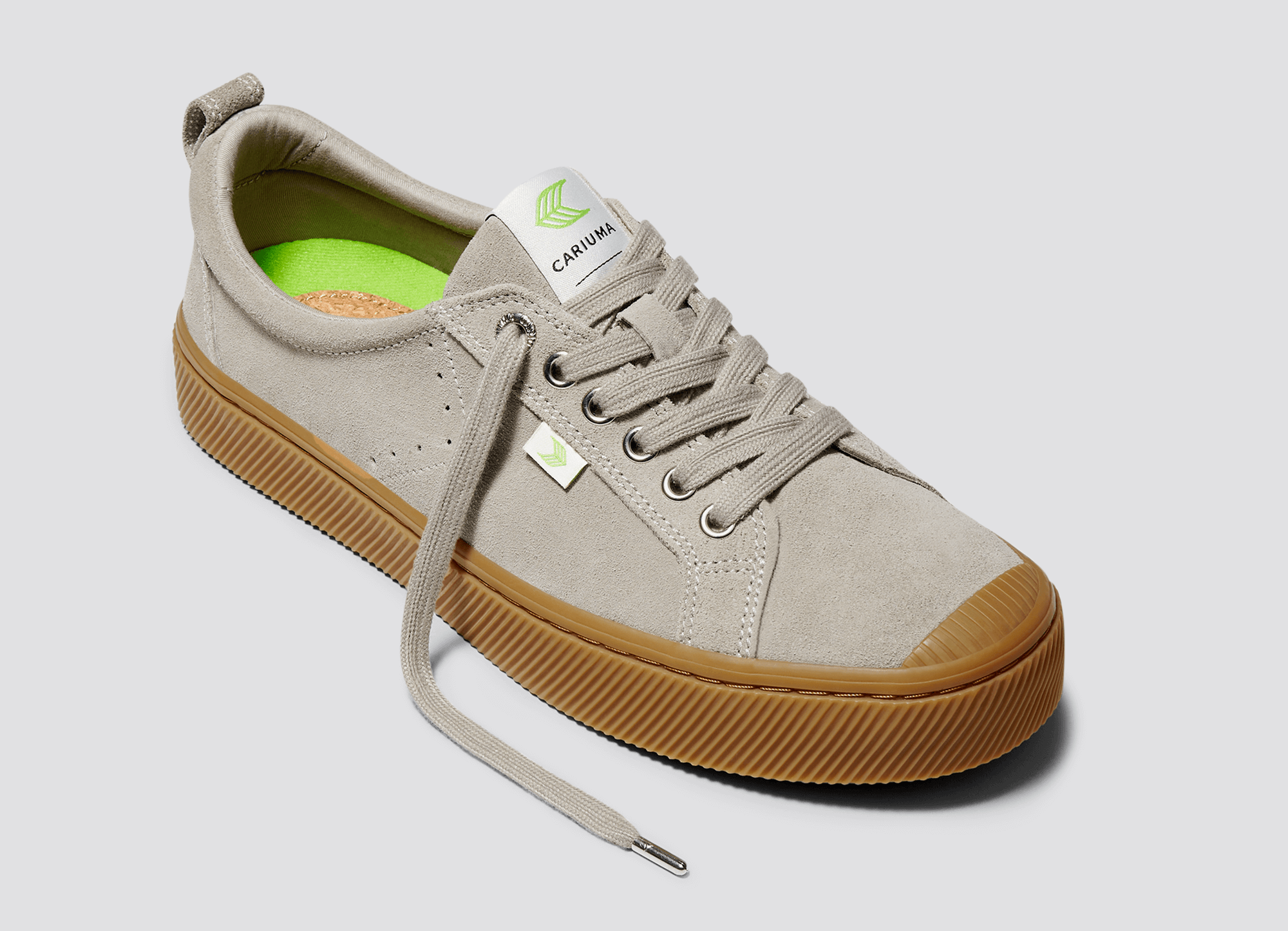 CARIUMA: Women's Low Top Cloud Grey Suede Sneakers