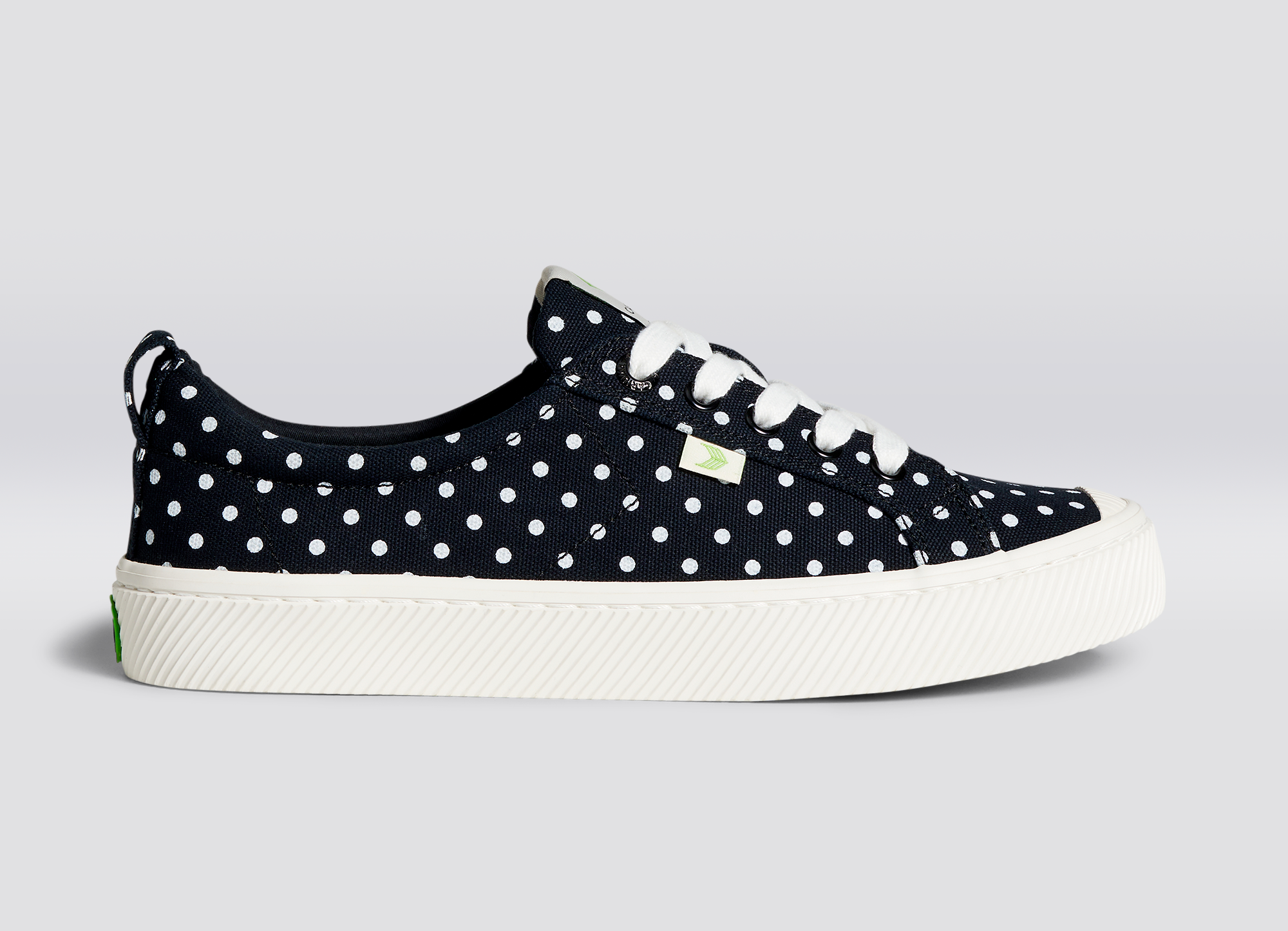 Cariuma OCA Low Black Polka Dots Canvas Sneaker - Black