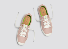 CARIUMA: Women's Low Top Lemonade Pink Canvas Sneakers