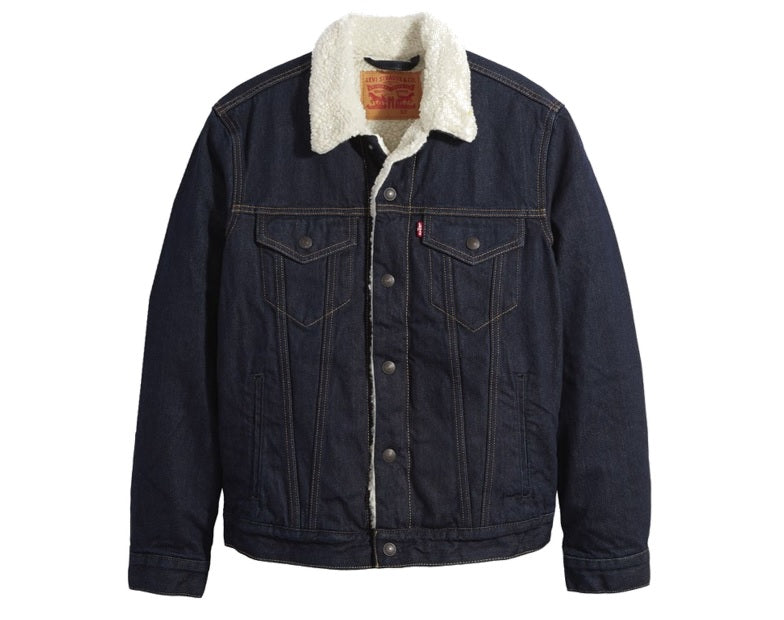 LEVI'S MEN'S JUNIPER SHERPA LINED TRUCKER DENIM JACKET – HerraduraDeOro