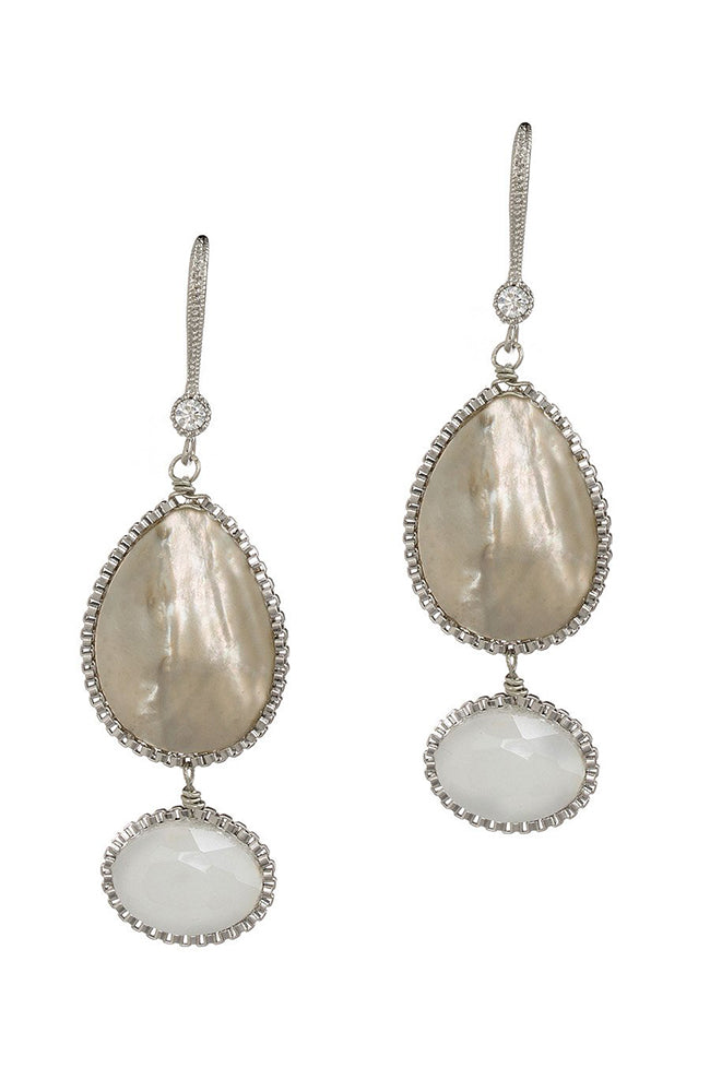 Shop Theia Jewelry Eudora Two Tier Earrings with Mother of Pearl and ...