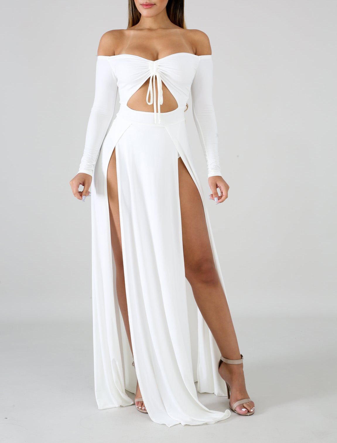White Slit Maxi Dress – Lexie Starr Style