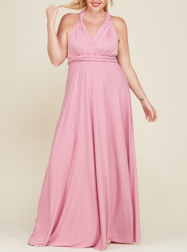 plus size mauve maxi dress