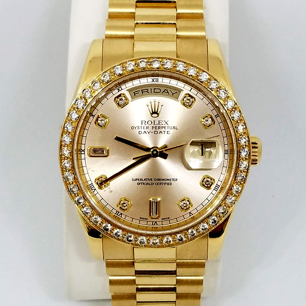 rolex oyster perpetual day date 18k gold