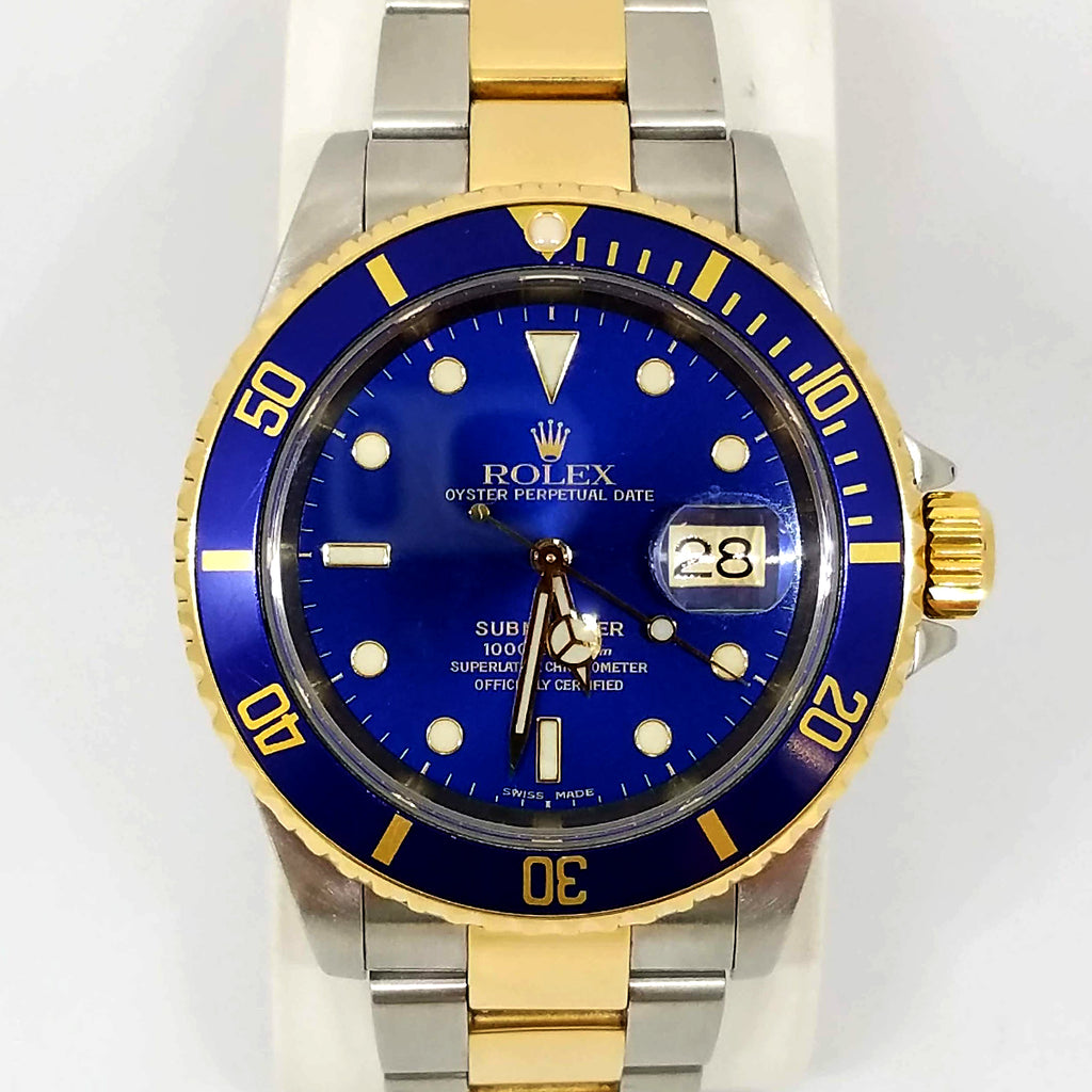 pre owned rolex submariner blue