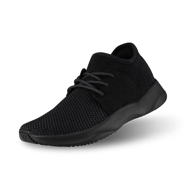 all black running shoes
