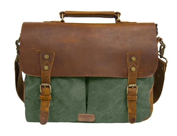 The Abenaki Messenger - Men's Leather & Canvas Travel Messenger Bag ...