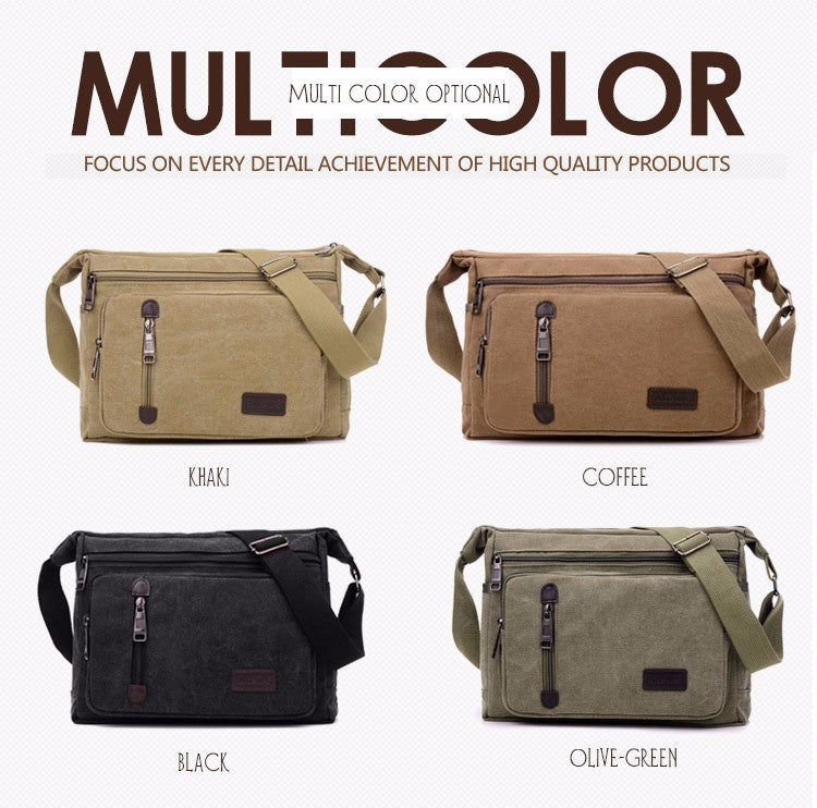 The Rebel - Men's Travel-Friendly Small Canvas Messenger Bag ...