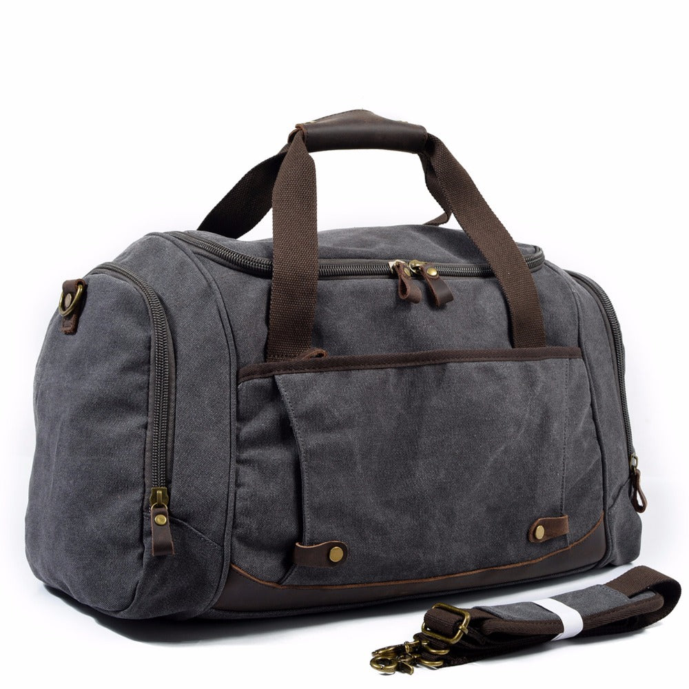 The Durham Duffel - Men's Rugged Canvas Travel Bag with Shoe Pocket â ManlyPacks.com