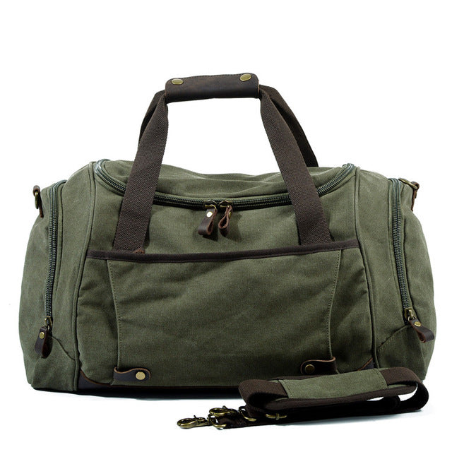 The Durham Duffel - Men's Rugged Canvas Travel Bag with Shoe Pocket ...