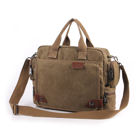 The Cambridge - Rugged Canvas Laptop Messenger Bag for Men (Multiple C ...