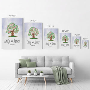 Personalized Gift Wall Art With Couple Names Life Tree Forever Design Smile Art Design