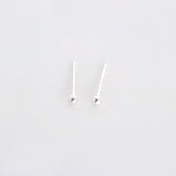 925 Sterling Silver Ball Stud Earrings With Closed Loop - Temu
