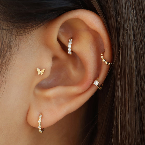 Flat Gold Earring