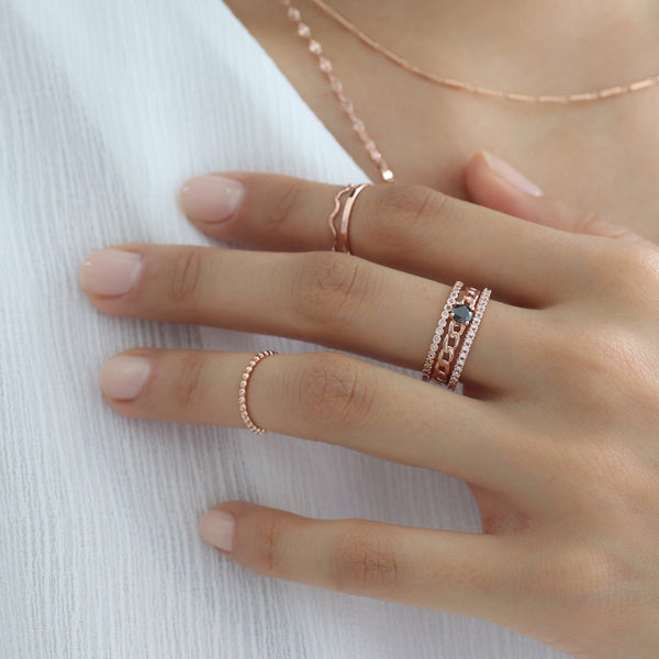 Stackable Ring Set of 4, 925 Sterling Silver Ultra Thin Stacking