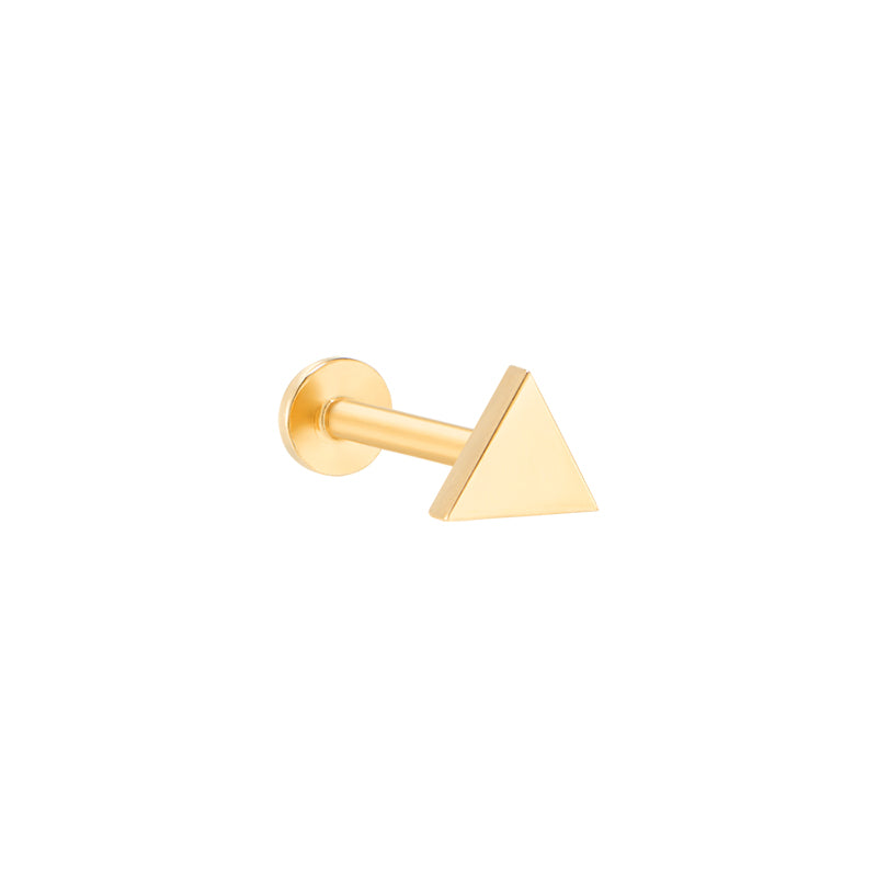 Flat Triangle Labret Piercing 14K Gold | Musemond