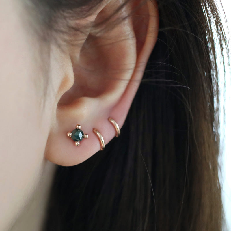 14k Gold Rough Blue Diamond Cartilage Earring Serendipity In Seoul