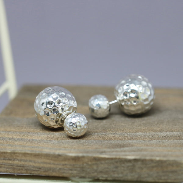 925 Sterling Silver Ball Stud Earrings With Closed Loop - Temu