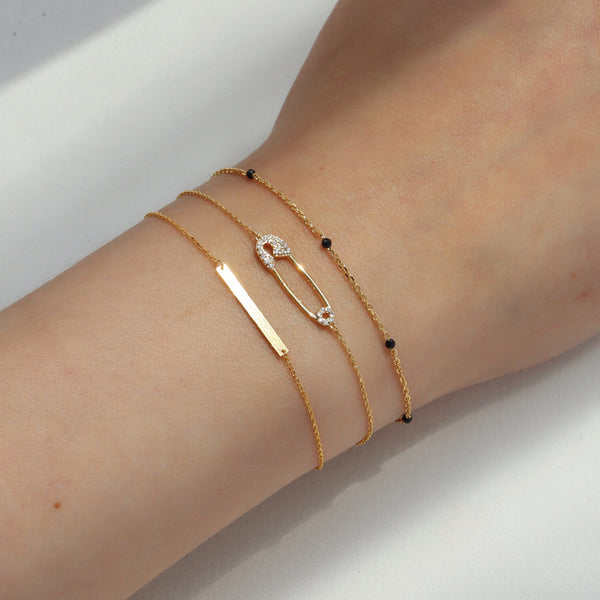 Safety Pin Pave Bracelet