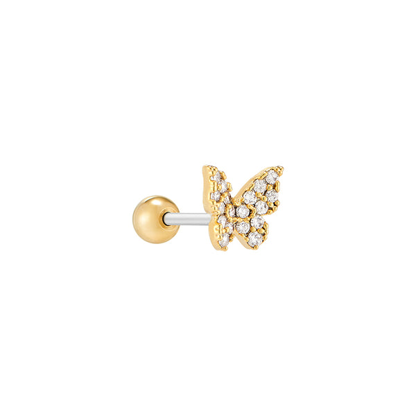 Tiny Crystal Butterfly Cartilage Stud – Pineal Vision Jewelry