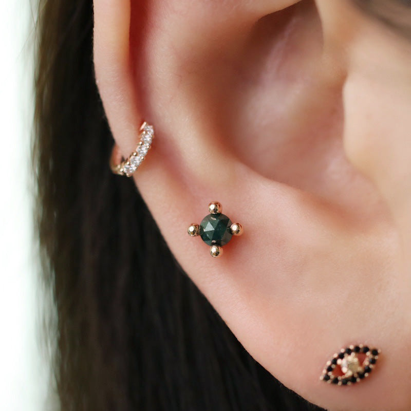 14k Gold Rough Blue Diamond Cartilage Earring Serendipity In Seoul