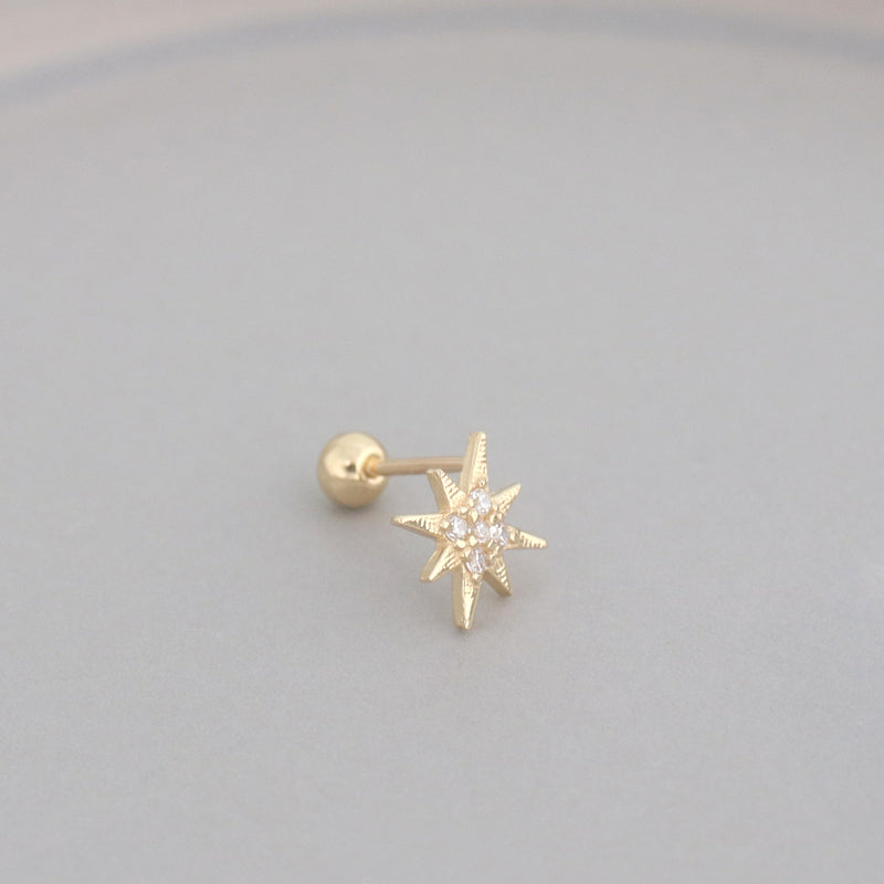 Starburst Stud Piercing 10K Gold | Musemond