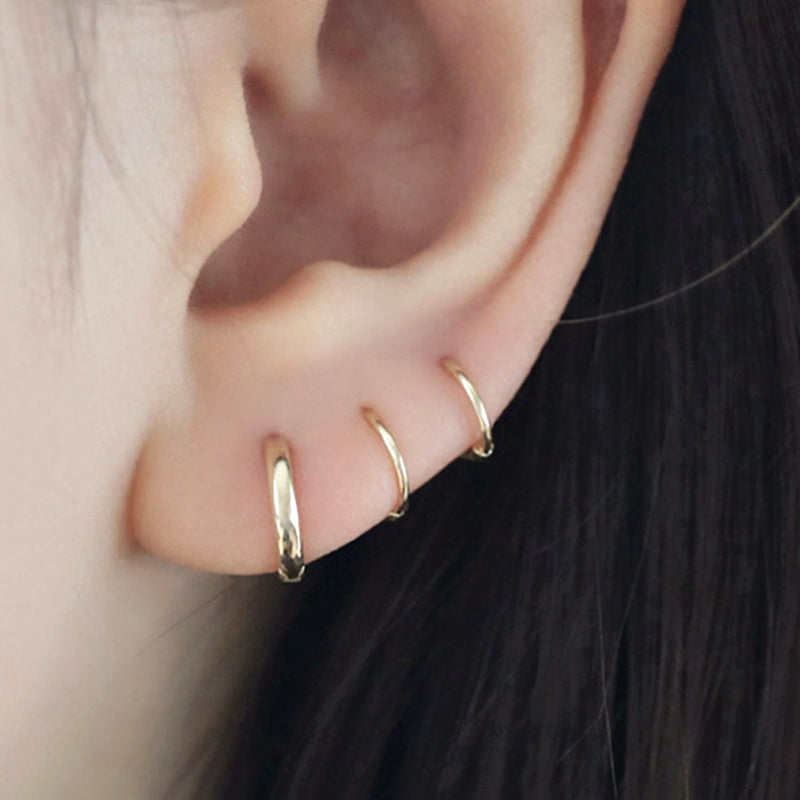 14k Gold Small Thin Hoop Earrings Serendipity In Seoul