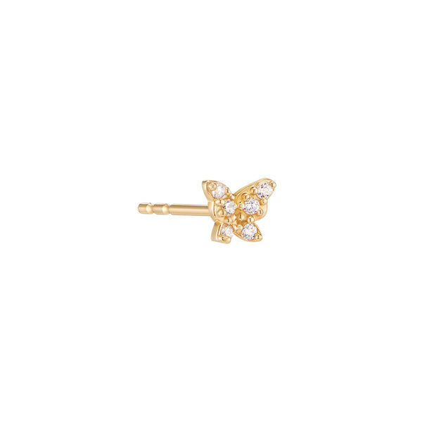 Tiny Butterfly Cartilage Stud 14K Gold