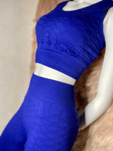 Lili Textured leggings set -Blue