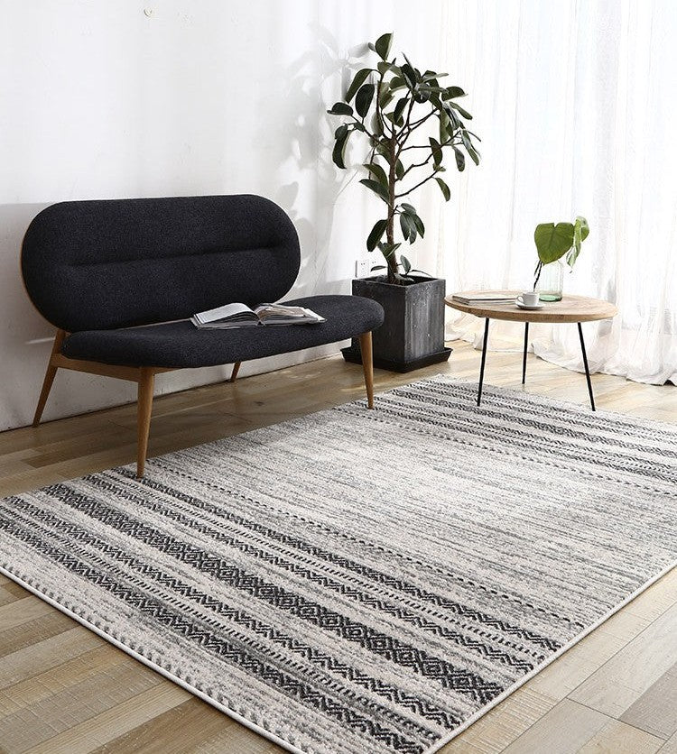 Geometric Modern Rugs in Bedroom, Contemporary Area Rugs in Dining Room, Modern Gray Rugs in Living Room, Large Modern Carpets for Office