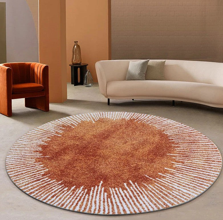 Large Rugs Under Sofa, Modern Rugs in Bedroom, Round Modern Rugs in Dining Room, Coffee Table Round Rugs, Orange Modern Area Rugs